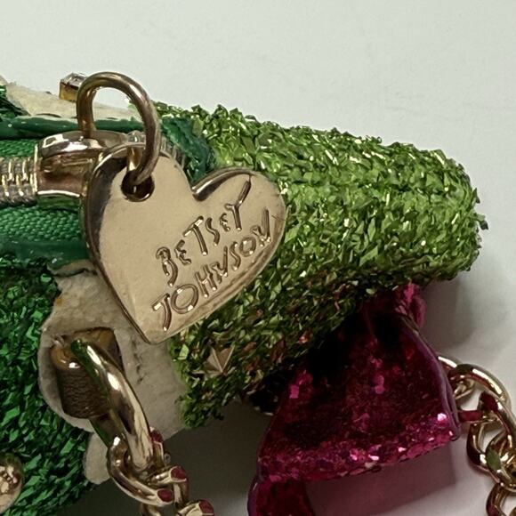 Betsey Johnson Kitsch Christmas Tree Crossbody Purse Handbag Green RARE Spruce - Picture 9 of 16